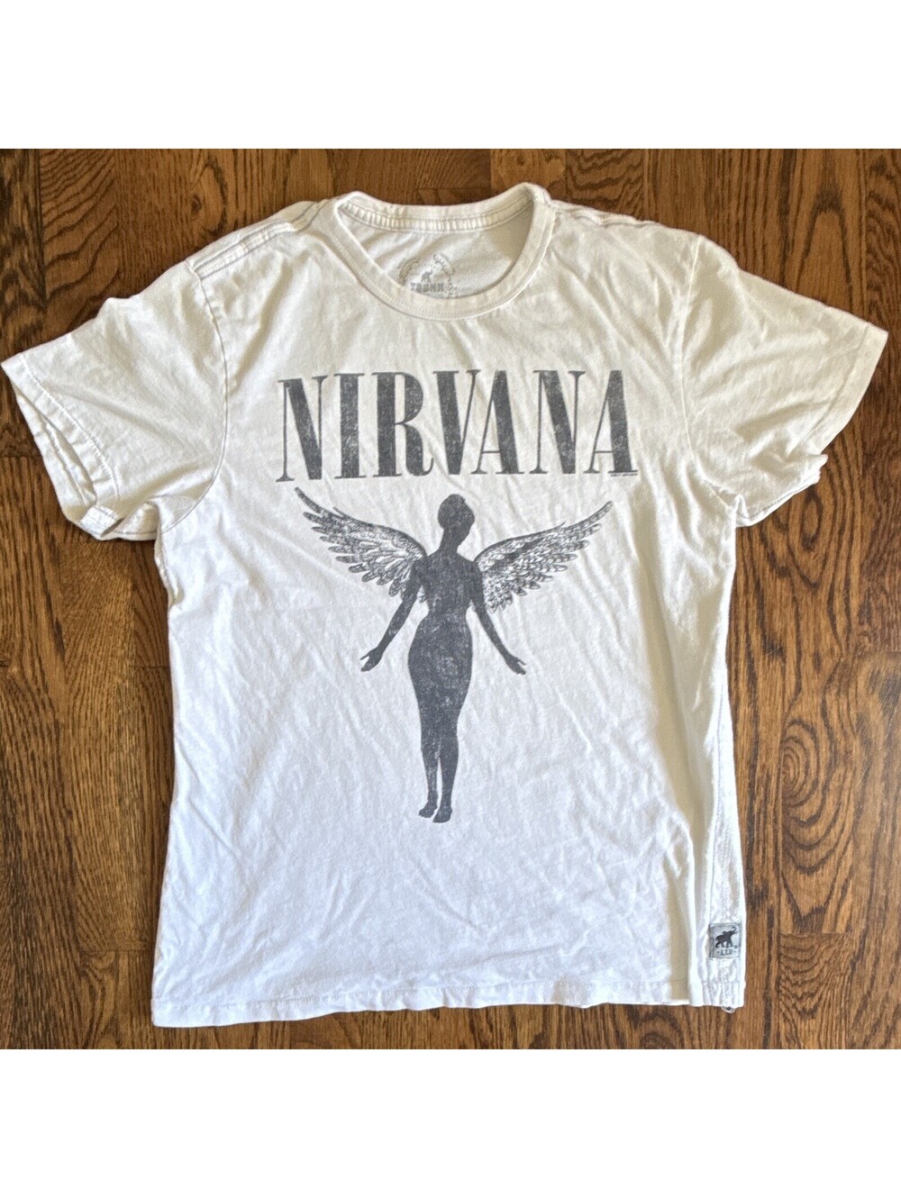 Nirvana In Utero JUNK LTD White Graphic T Angel Tour Dates Back Print S